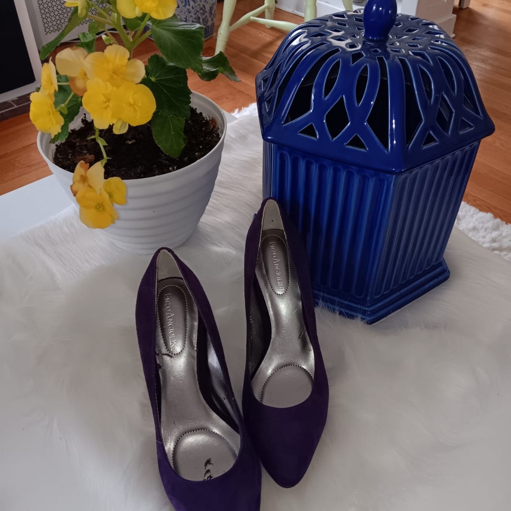 Anne Klein Purple Suede Heels